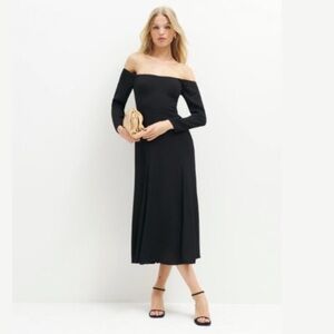 NWOT Reformation Ballari Black Mid-Length Dress